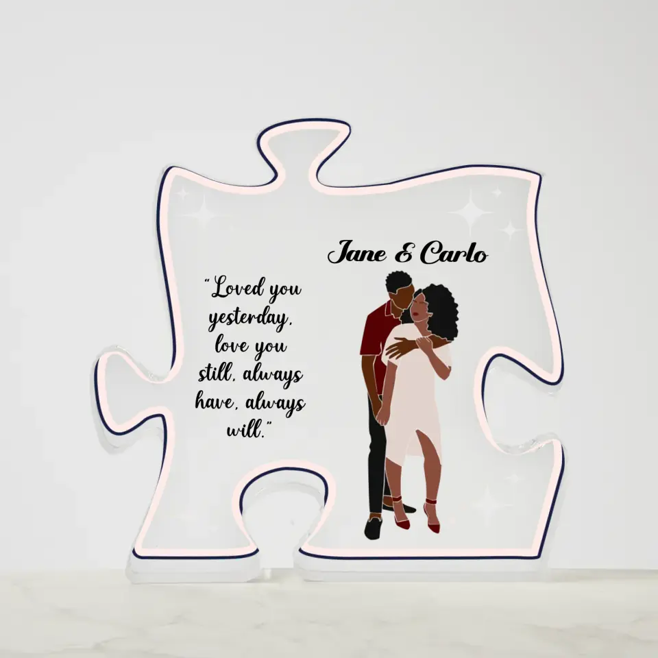 Personalized Acrylic Puzzle Plaque for Couples
