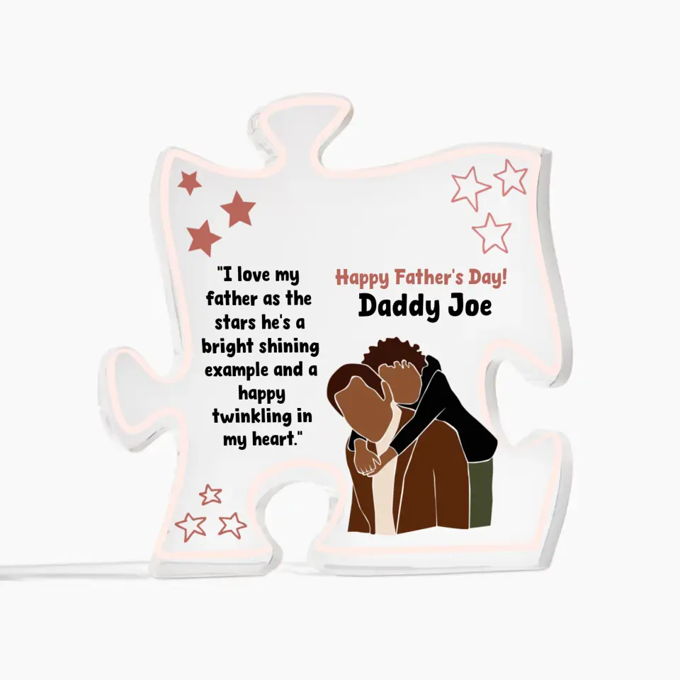 Personalized Acrylic Puzzle Plaque for Fathers Dad