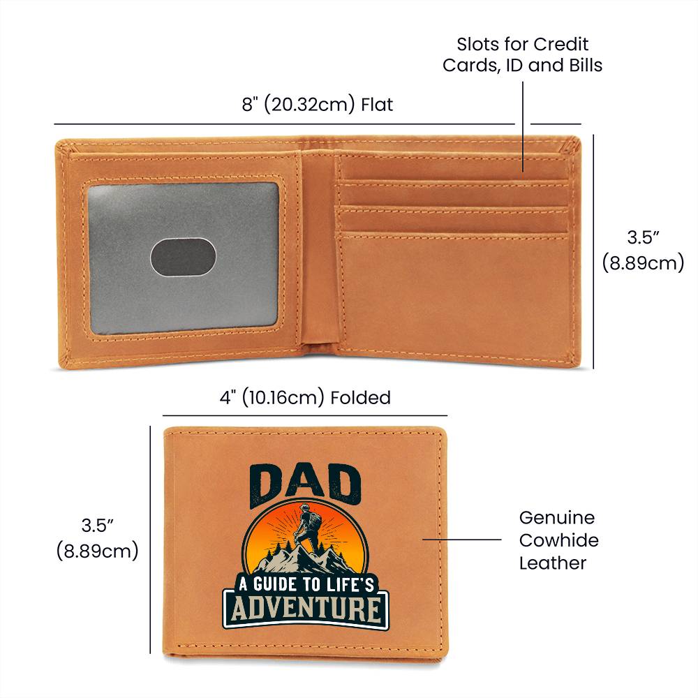 Dad Adventure Custom Graphic Leather Wallet | Best gift for Dad and Guys
