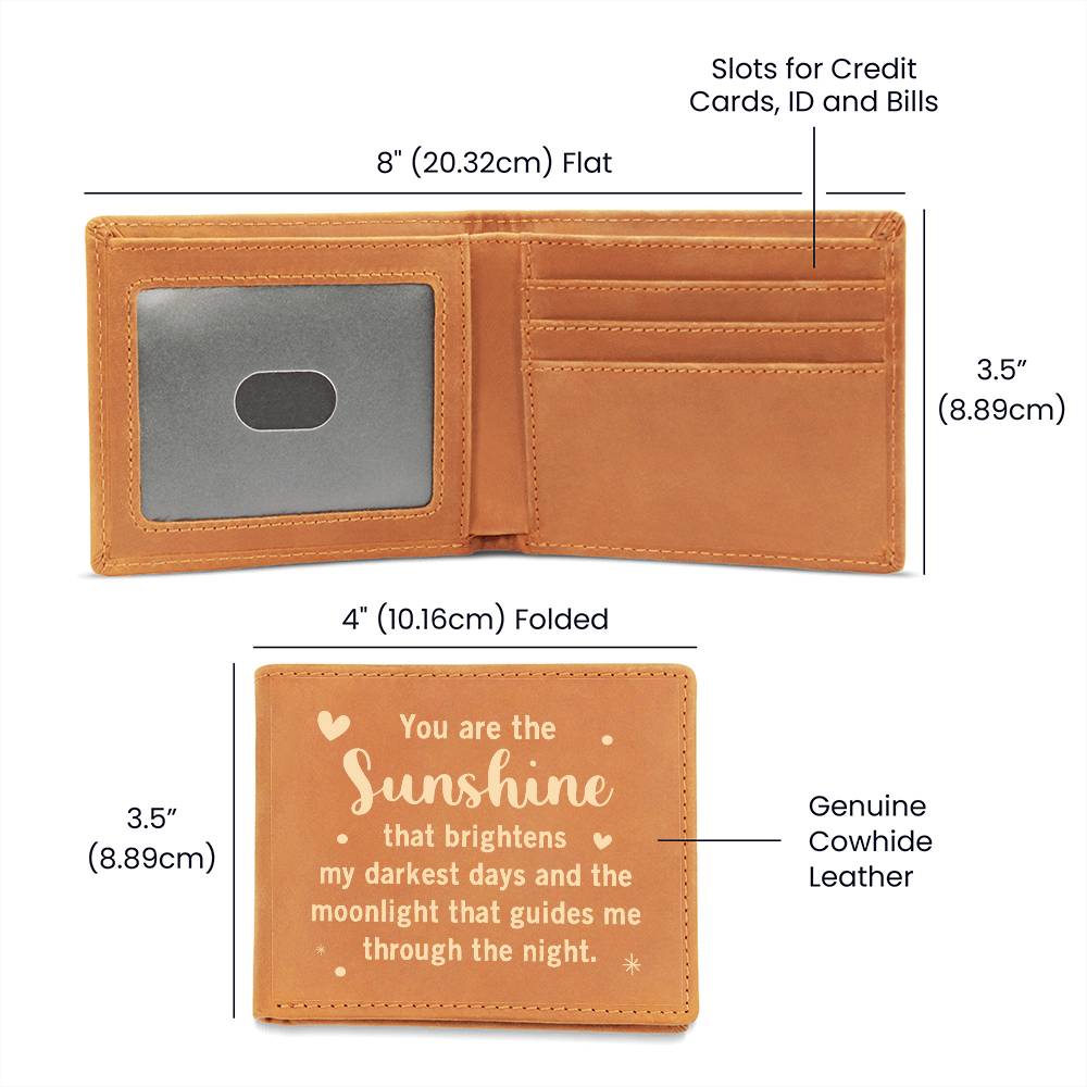 You are the Sunshine Custom Graphic Leather Wallet | Best gift for Dad and Guys