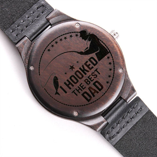 I hooked the best dad-01 Perfect gift for Dad | Customized Wood Watch